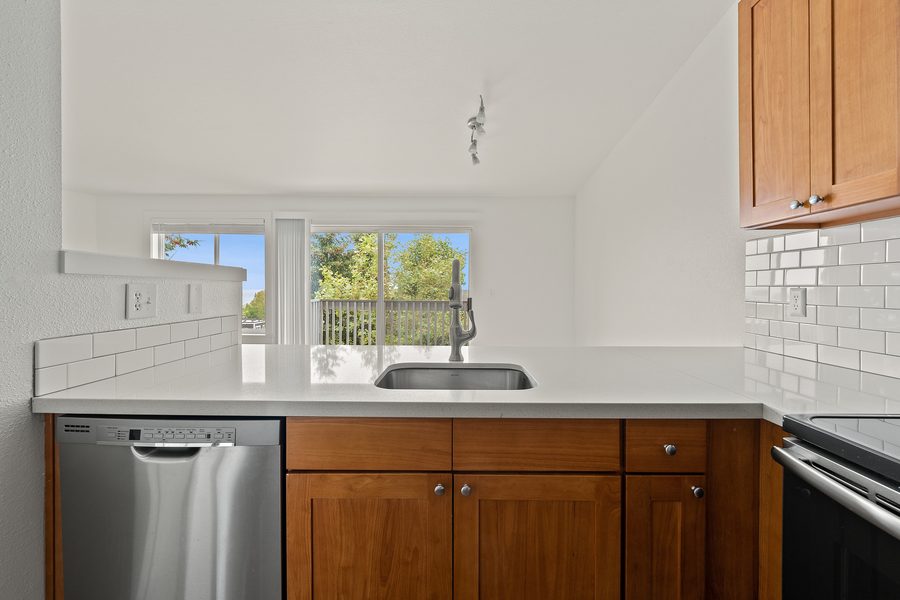 Kitchen with subway tile
